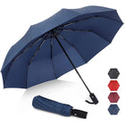 Automatic Folding Umbrella Windproof Auto Open Compact With 12Ribs Fiberglass