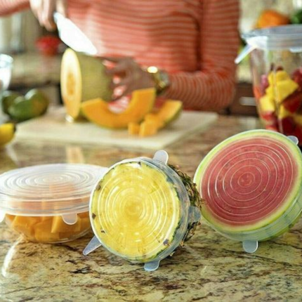 Reusable Silicone Bowl Wraps Food Saver Cover Seal Lids