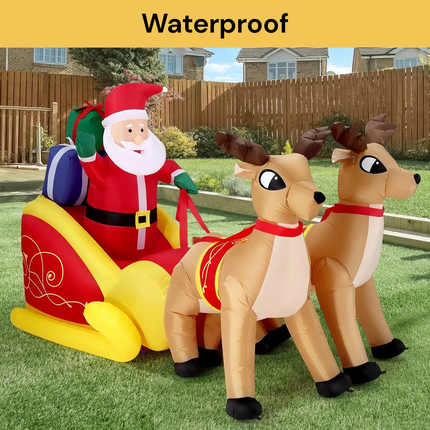 Christmas Inflatables Outdoor Santa Claus Reindeer Sleigh Light Decor