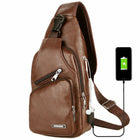 Crossbody Mens Sling Shoulder Bag USB Charging Port