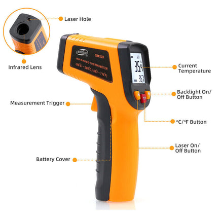 Non-contact Digital Laser Infrared Thermometer LCD IR Temp Meter Temperature Gun