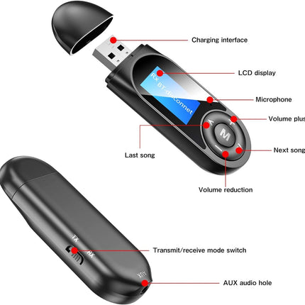 USB Bluetooth 5.0 Transmitter Receiver