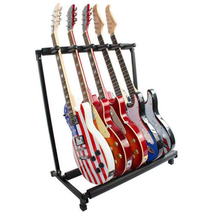 Stylish Guitar Stand Tidy Storage Rack Fits 5 Guitars Metal Padded Foam