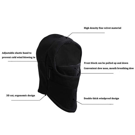 THERMAL FLEECE BALACLAVA Ski Snowboard Motorbike Face Mask Hood Hat Beanie Warm