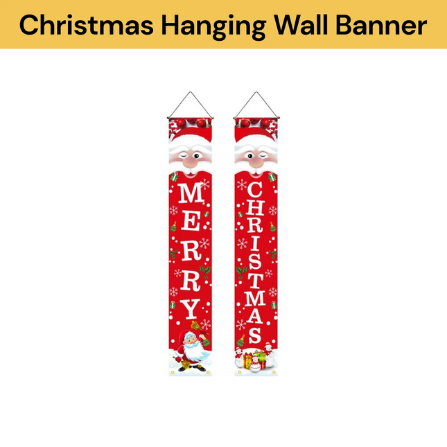 Christmas Santa Door Banner Flag Wall Hanging Xmas Party Decoration