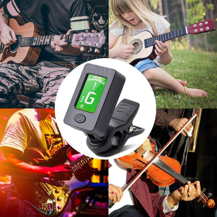 LCD Clip-on Electronic Digital Guitar Tuner Tool for Chromatic Violin Ukulele