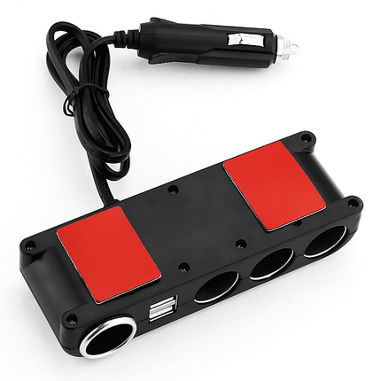 4 Way 12V 24V Multi Socket Car Cigarette Lighter Splitter USB Charger Adapter