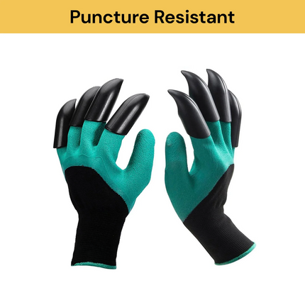 Pair Of Garden Gloves With Fingertips Claws Outdoor Digging Gardening Weeding Safety Protective Gloves