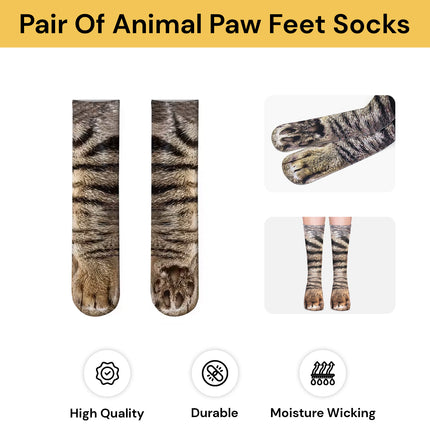 Pair Of Animal Paw Feet Socks