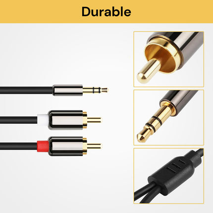 3.5 mm to 2 RCA AUX Audio Cable