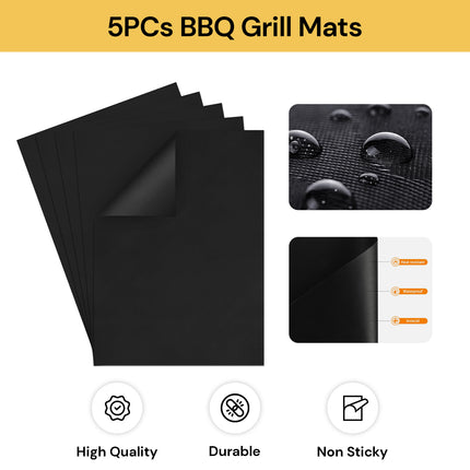 5PCs BBQ Grill Mats