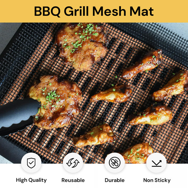 2Pcs BBQ Grill Mesh Mat BBQMeshMat01