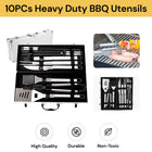 10PCs Heavy Duty BBQ Utensils