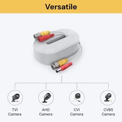 10M Premade BNC Video Power Cable