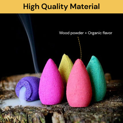 50PCs Mixed Backflow Incense Cones