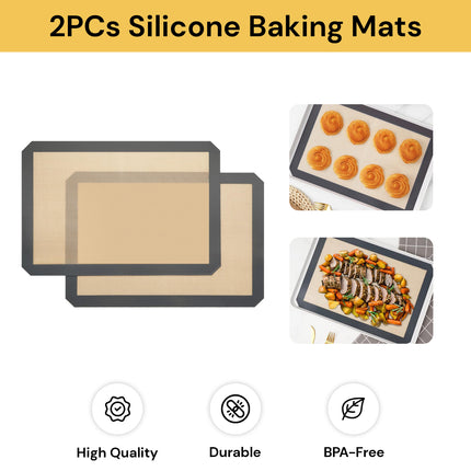 2PCs Silicone Baking Mats