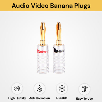 2PCs Audio Video Banana Plugs