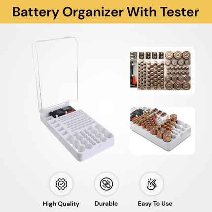 93 Slots Battery Organizer With Tester