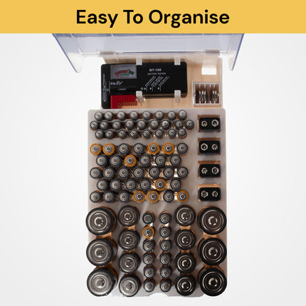 93 Slots Battery Organizer With Tester