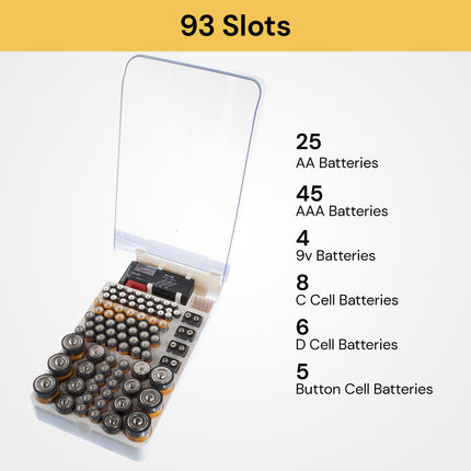 93 Slots Battery Organizer With Tester