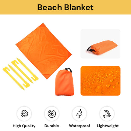 2PCS Beach Blanket Picnic Mat with Carry Bag