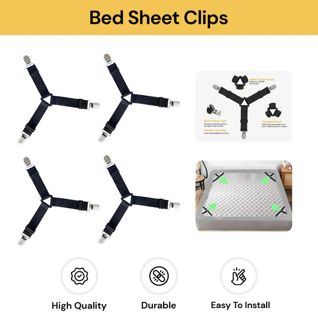 Elastic Triangular Bed Sheet Clip for Corner