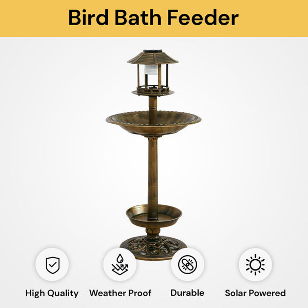 Solar Power Bird Bath Feeder