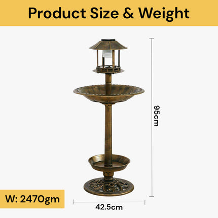 Solar Power Bird Bath Feeder