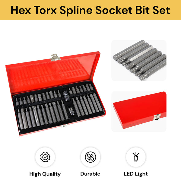 40PCs Hex Torx Spline Socket Bit Set