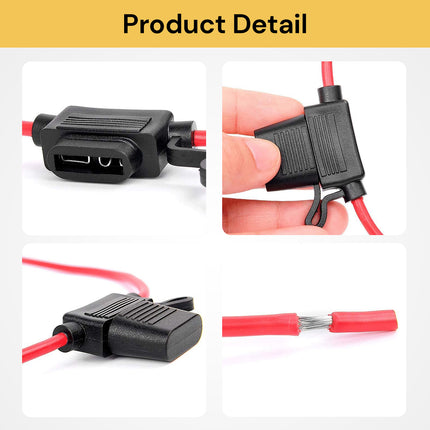 10PCs Blade Fuse Holder With 40A Fuse