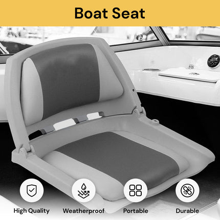 Swivel Folding Boat Seat - Grey - Rotating and Portable