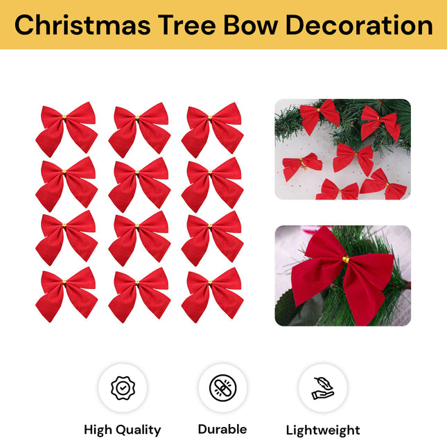 12PCs Christmas Tree Bow Decoration