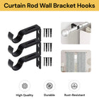 3PCs Adjustable Curtain Rod Wall Bracket Hooks