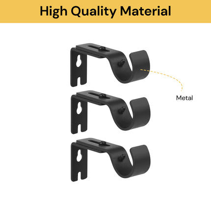 3PCs Adjustable Curtain Rod Wall Bracket Hooks