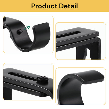 3PCs Adjustable Curtain Rod Wall Bracket Hooks
