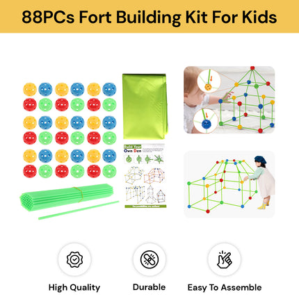 88PCs Fort Building Kit For Kids