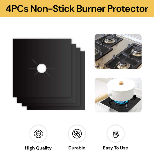 4PCs Non-Stick Burner Protector