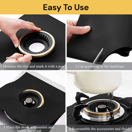 4PCs Non-Stick Burner Protector