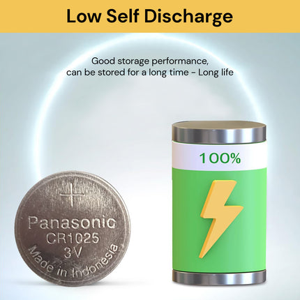 5PCs CR1025 Panasonic Coin Batteries