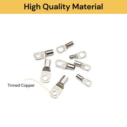 240PCs Cable Lugs Battery Copper Ring Crimp Terminals