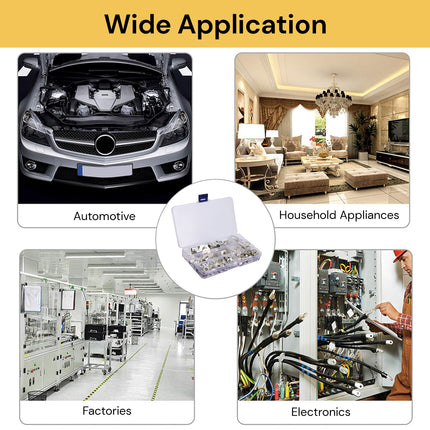 240PCs Cable Lugs Battery Copper Ring Crimp Terminals