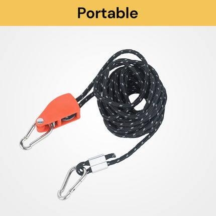 Camping Rope with Ratchet Pulley - Heavy Duty, Adjustable