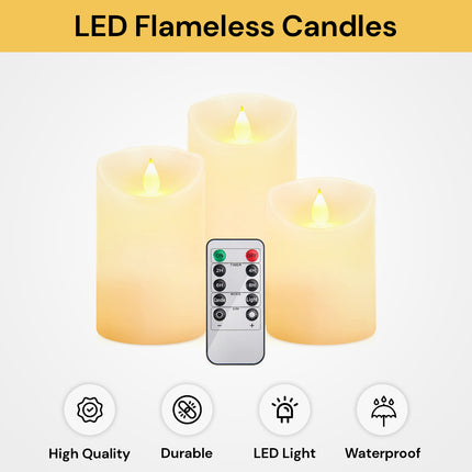 3PCs LED Flameless Candles