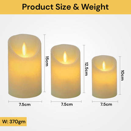 3PCs LED Flameless Candles