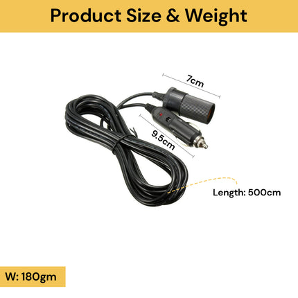 12V Car Charger Extension Cable