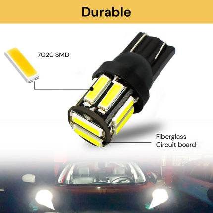 12PCs 7020 10SMD Car LED Bulbs