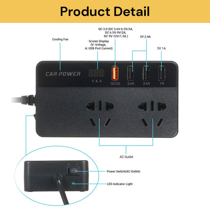 200W Car Power Converter