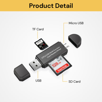 2 In 1 Micro USB OTG USB 2.0 Card Reader