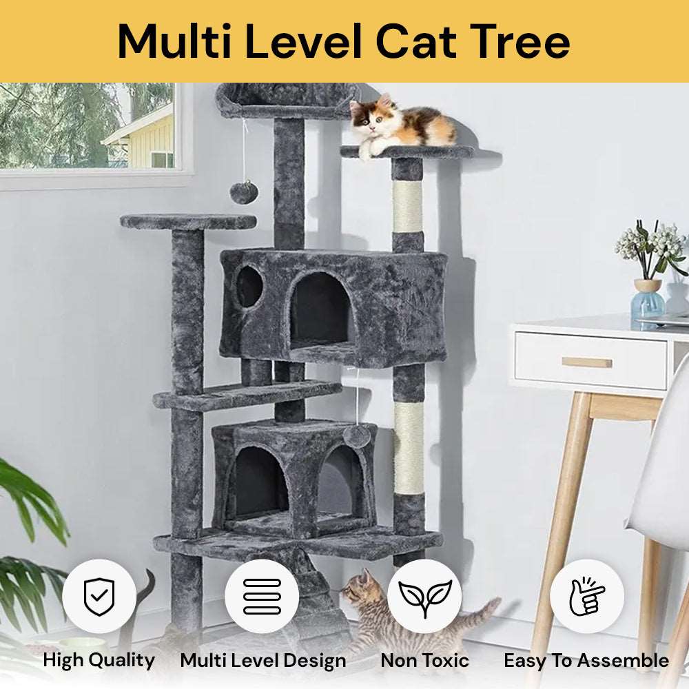 2 Level Cat Tree Pvc Multi-Level Cat Tree - Interactive Playground