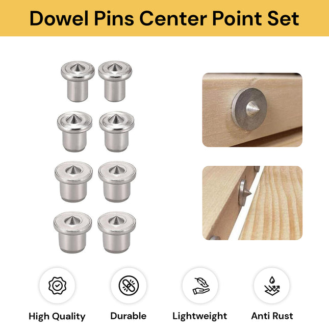 8PCs Dowel Pins Center Point Set